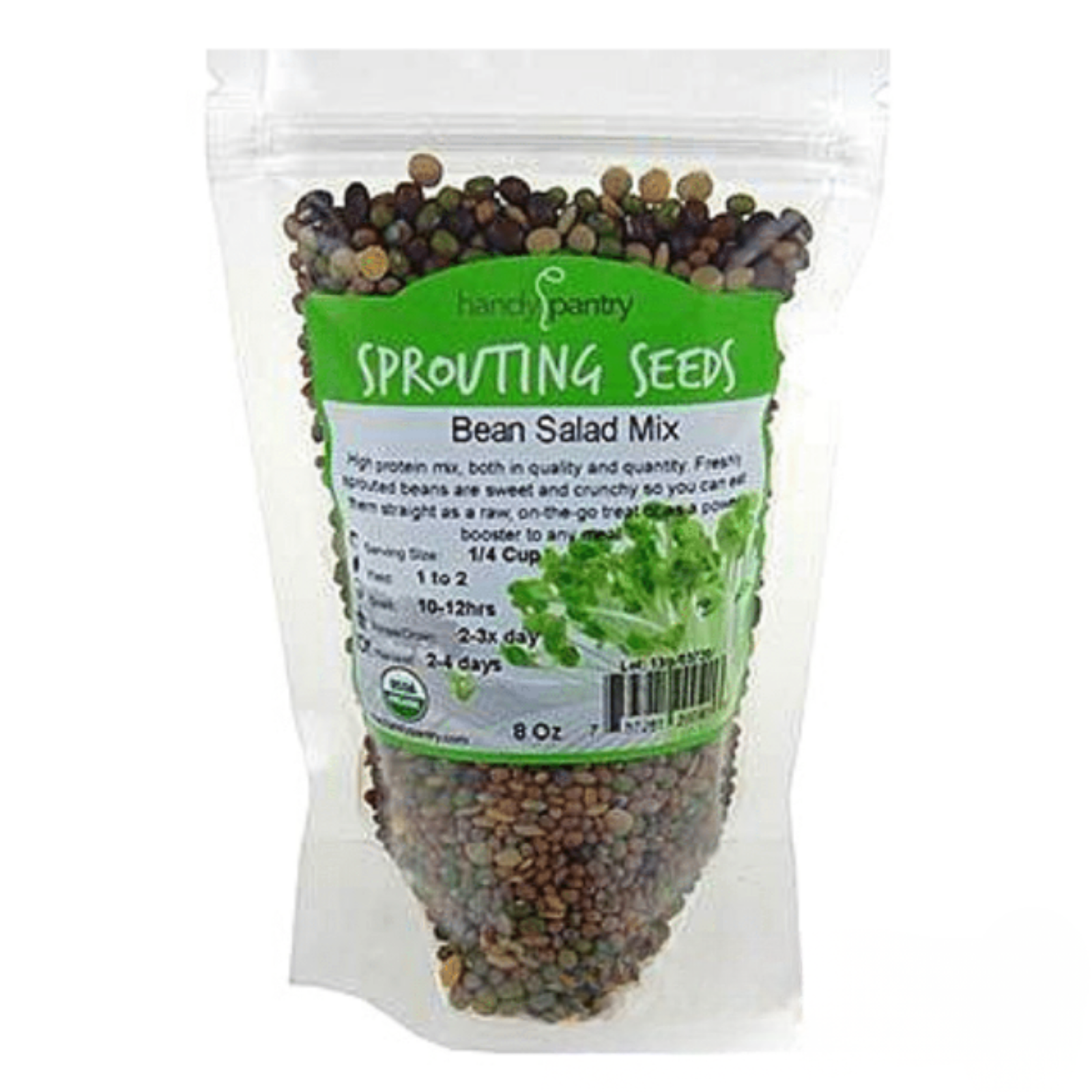 Bean Salad Organic Heirloom Sprouting Seeds (8oz Pouch)