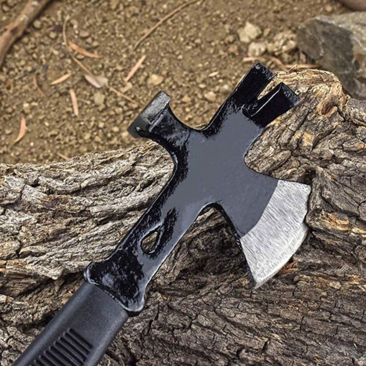 Multi-Function Full Tang Hatchet, Hammer, Crow Bar (with Comfort Grip Handle)