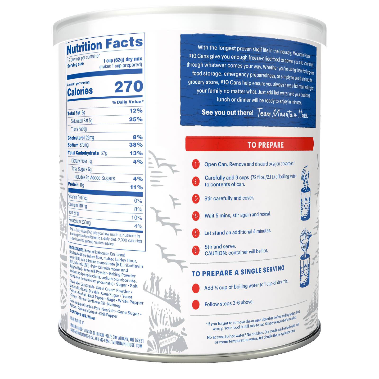 Freeze-Dried Biscuits & Gravy Can - Mountain House