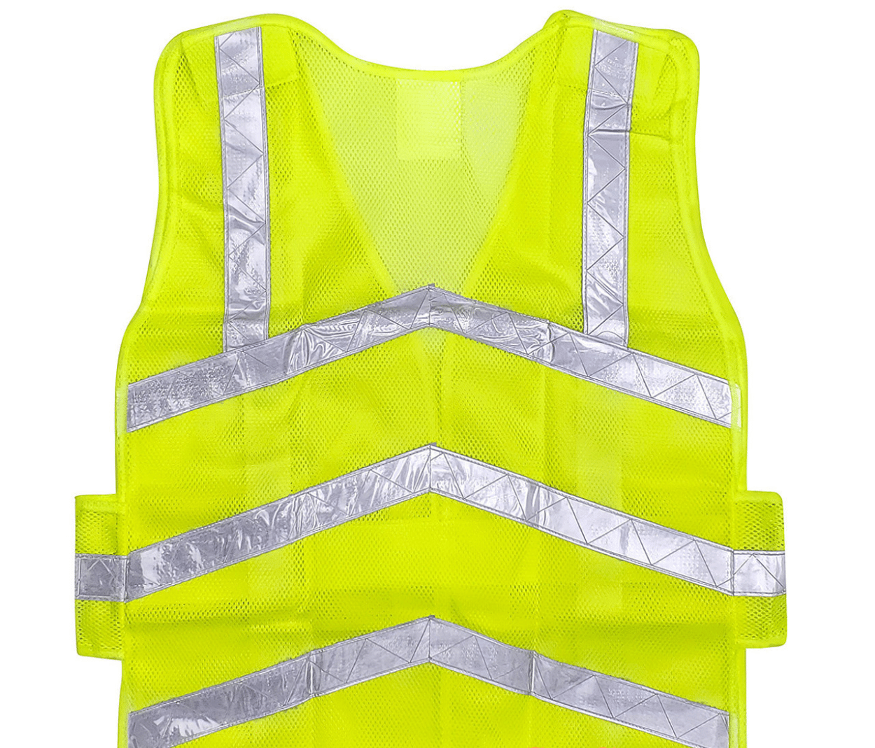 Bright Lime Colored Safety Vest with Reflective Strips (One Size Fits Most)