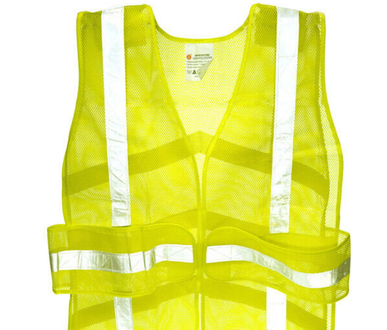 Bright Lime Colored Safety Vest with Reflective Strips (One Size Fits Most)