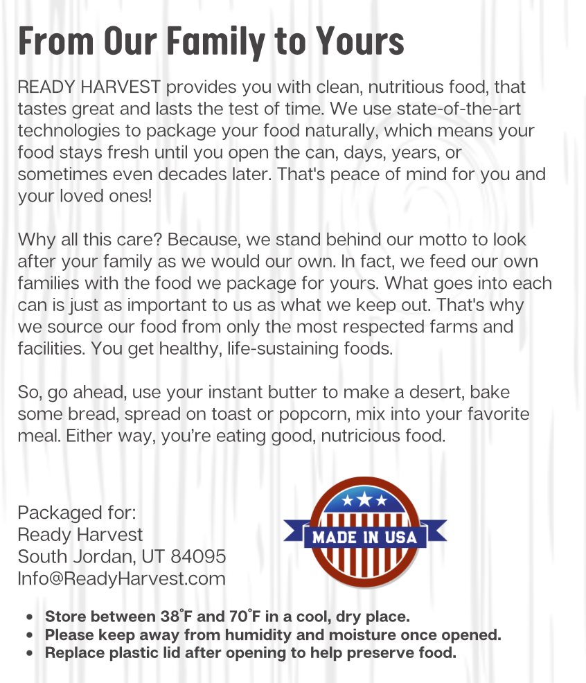 Ready Harvest Butter Powder (15-Year Shelf-Life)