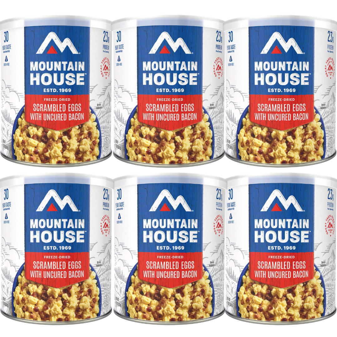 Freeze-Dried Scrambled Eggs with Bacon Can - Mountain House (GF) Gluten Free