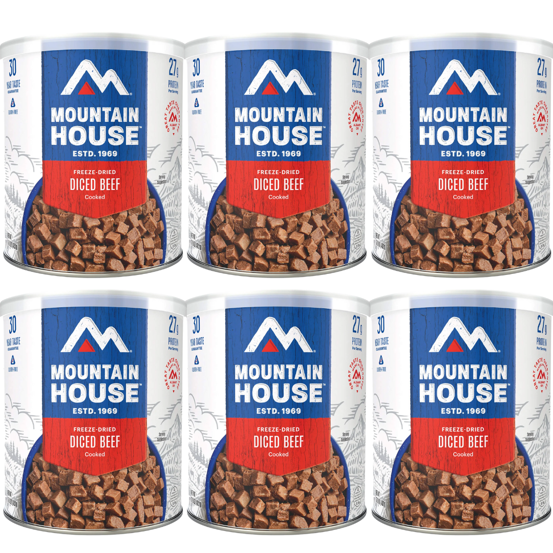 Freeze-Dried Diced Beef Can - Mountain House Can (GF) Gluten Free