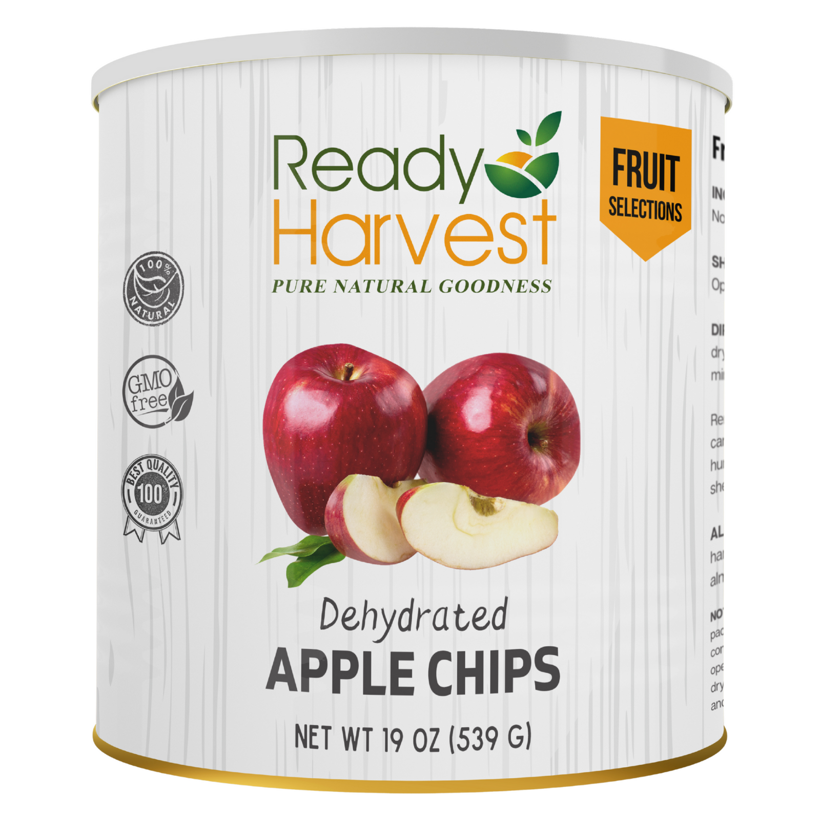 Ready Harvest Dehydrated Apple Chips (25-Year Shelf Life)