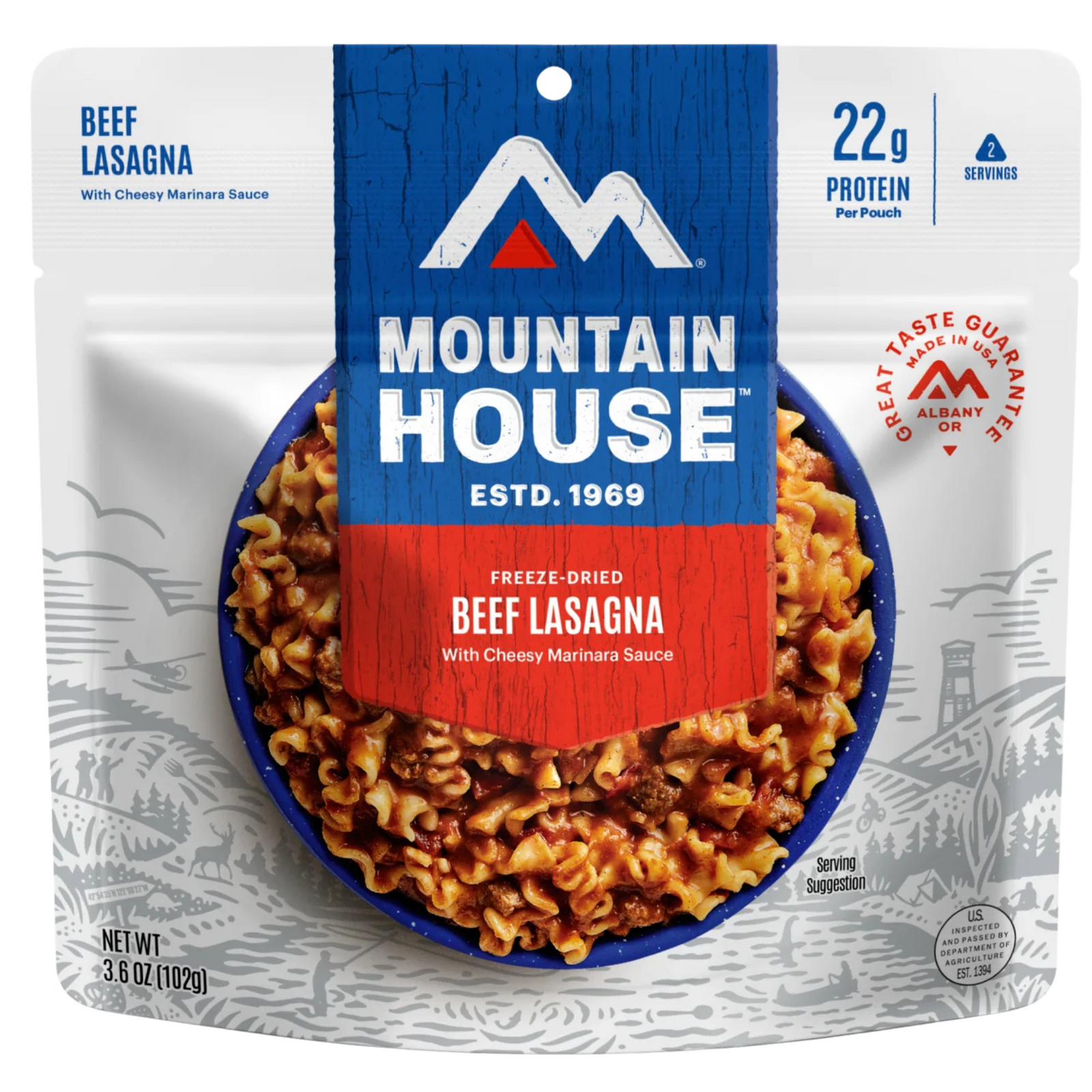 Freeze-Dried Beef Lasagna with Cheesy Marinara Sauce Pouch - Mountain House
