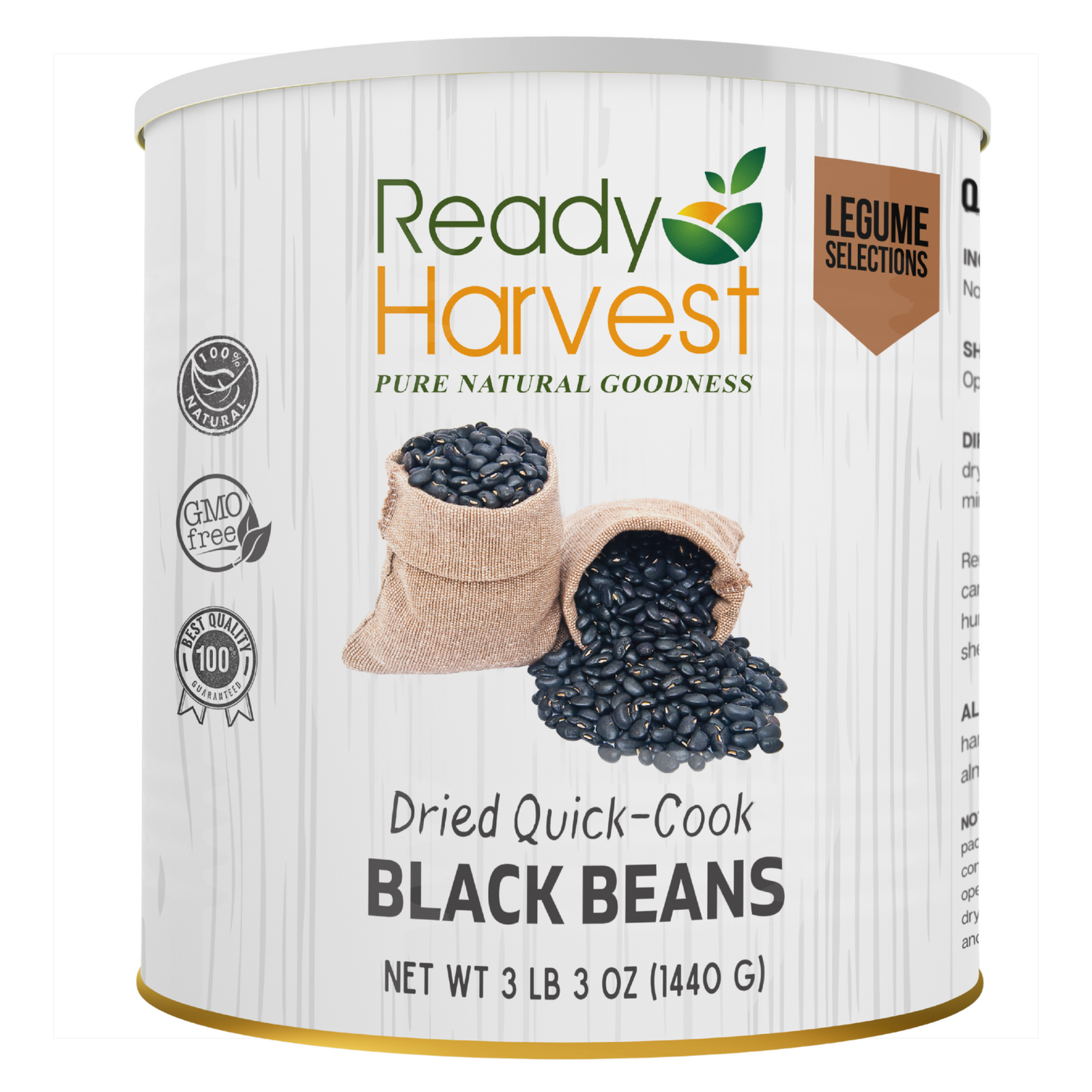 Ready Harvest Premium Quick-Cook Black Beans (25-Year Shelf Life)