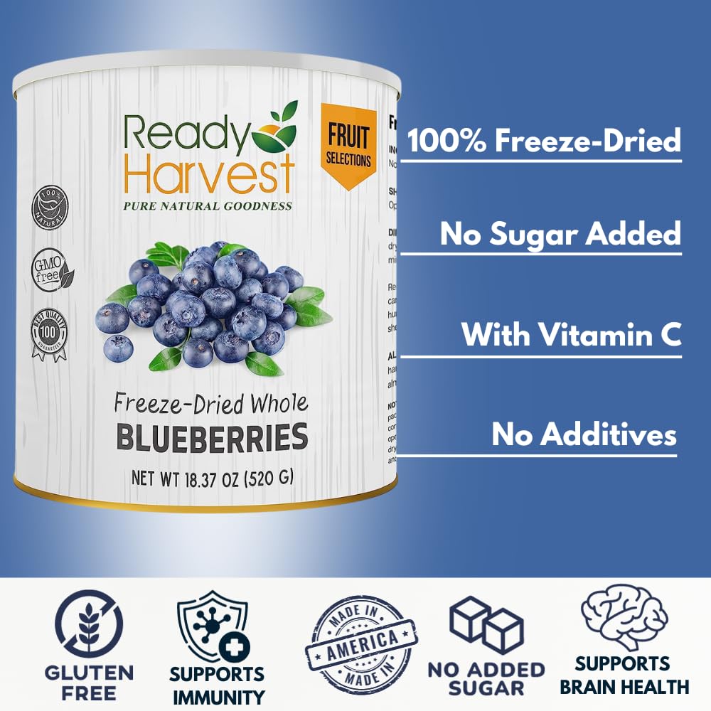 Ready Harvest Freeze-Dried Whole Blueberries (30-Year Shelf Life)