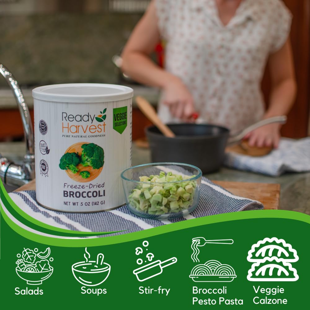 Ready Harvest Freeze-Dried Broccoli (30-Year Shelf Life)