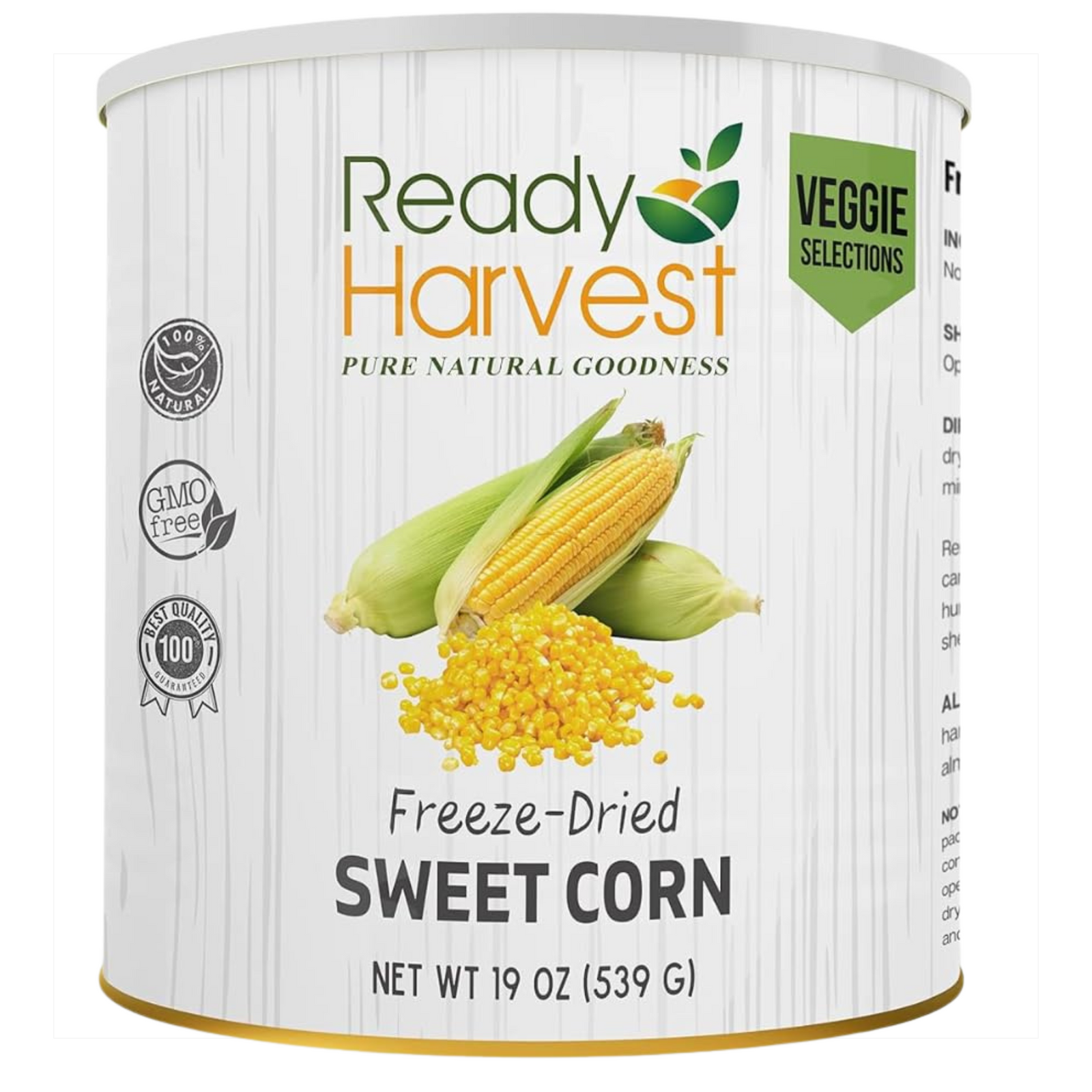 Ready Harvest Freeze-Dried Sweet Corn (30-Year Shelf Life)