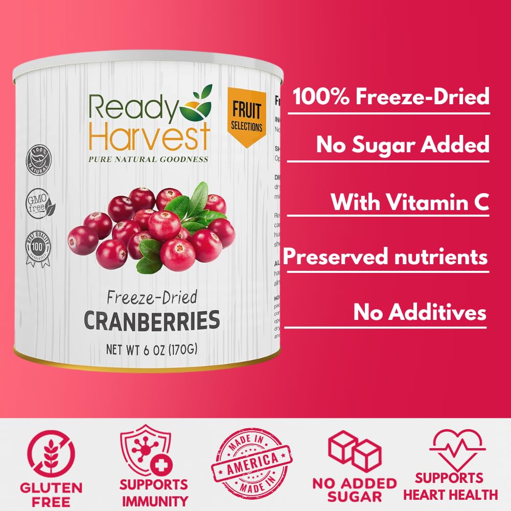 Ready Harvest Freeze-Dried Cranberries (30-Year Shelf Life)