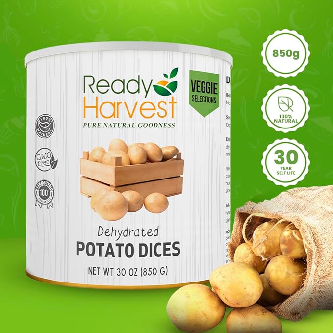 Ready Harvest Dehydrated Potato Dices (30-Year Shelf Life)