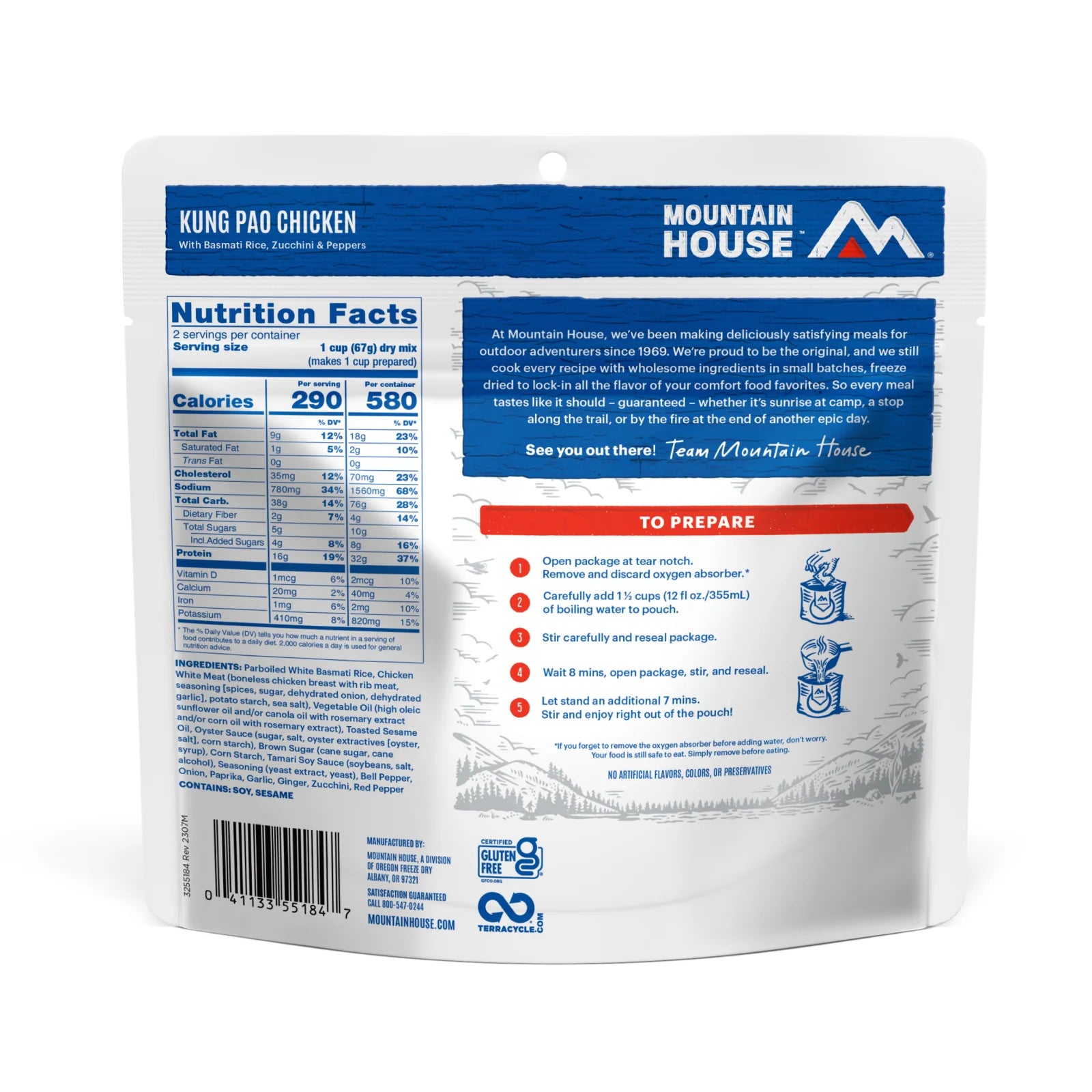 Freeze-Dried Kung Pao Chicken Pouch - Mountain House