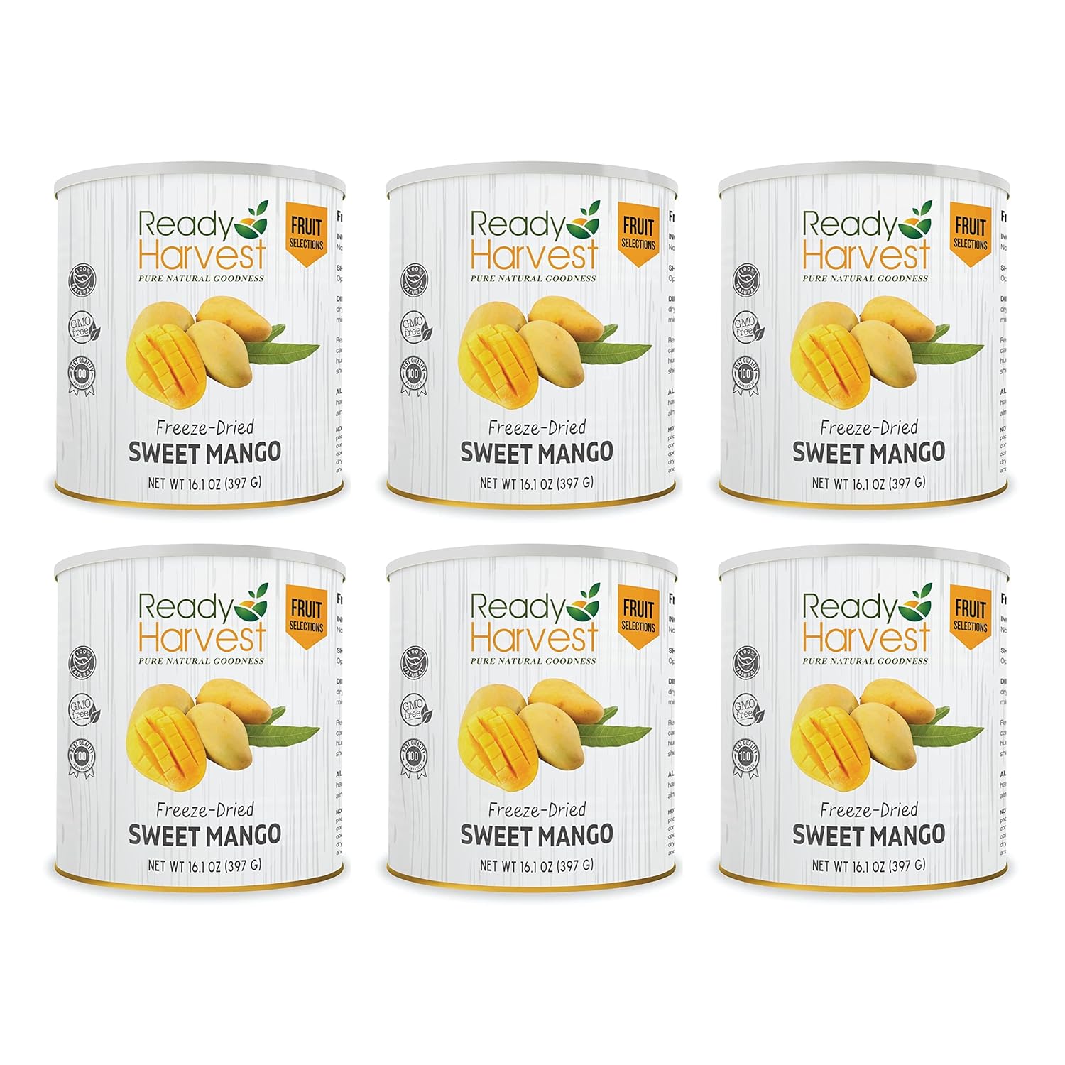 Ready Harvest Freeze-Dried Sweet Mango Chunks (30-Year Shelf Life)