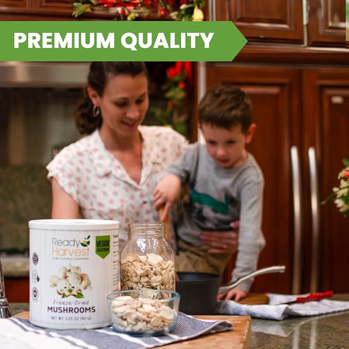Ready Harvest Freeze-Dried Mushroom Slices (30-Year Shelf Life)