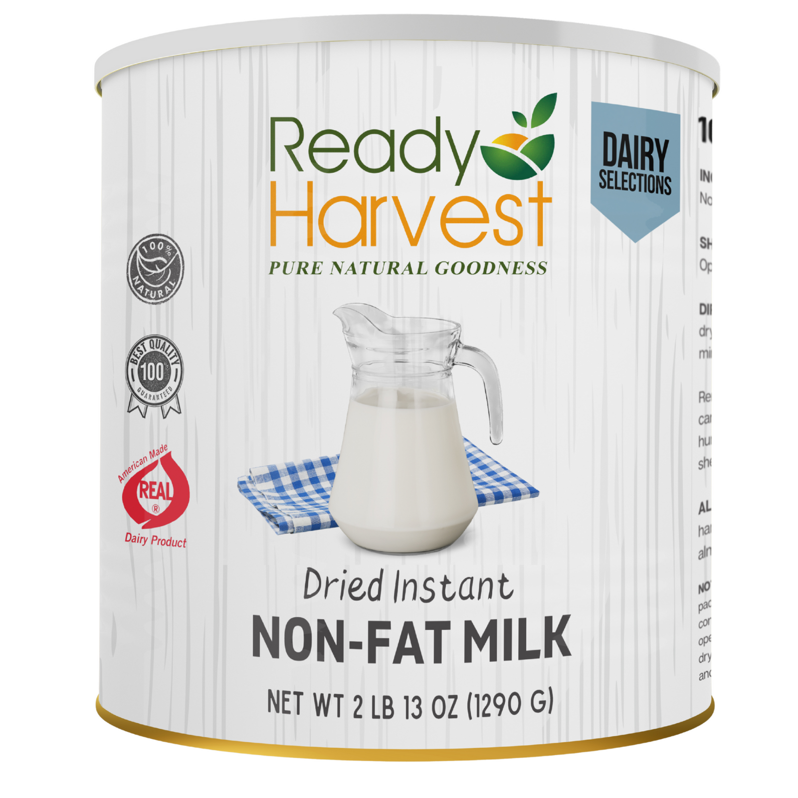Ready Harvest 100% REAL Instant Non-Fat Milk (20-Year Shelf Life)