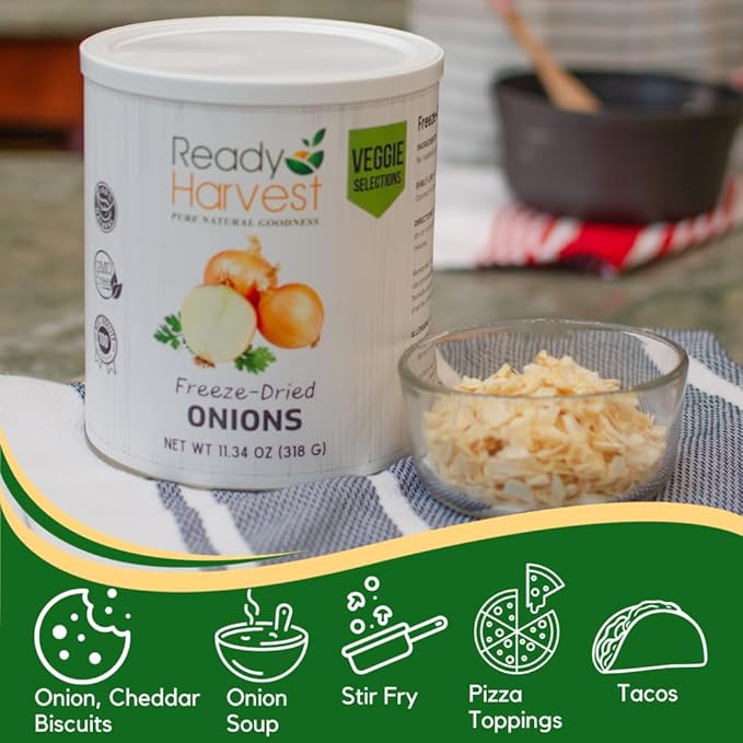 Ready Harvest Freeze-Dried Onions (30-Year Shelf Life)