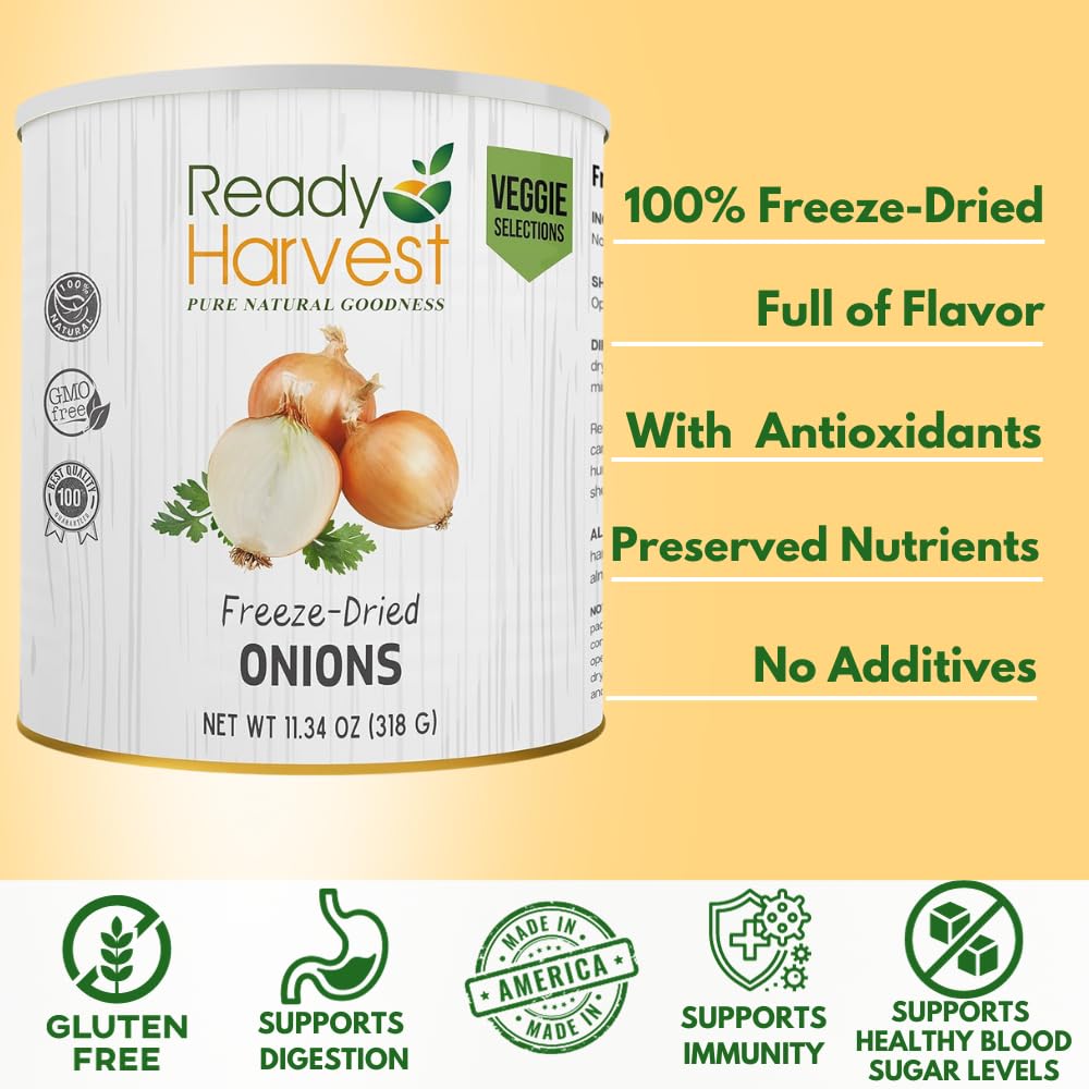 Ready Harvest Freeze-Dried Onions (30-Year Shelf Life)