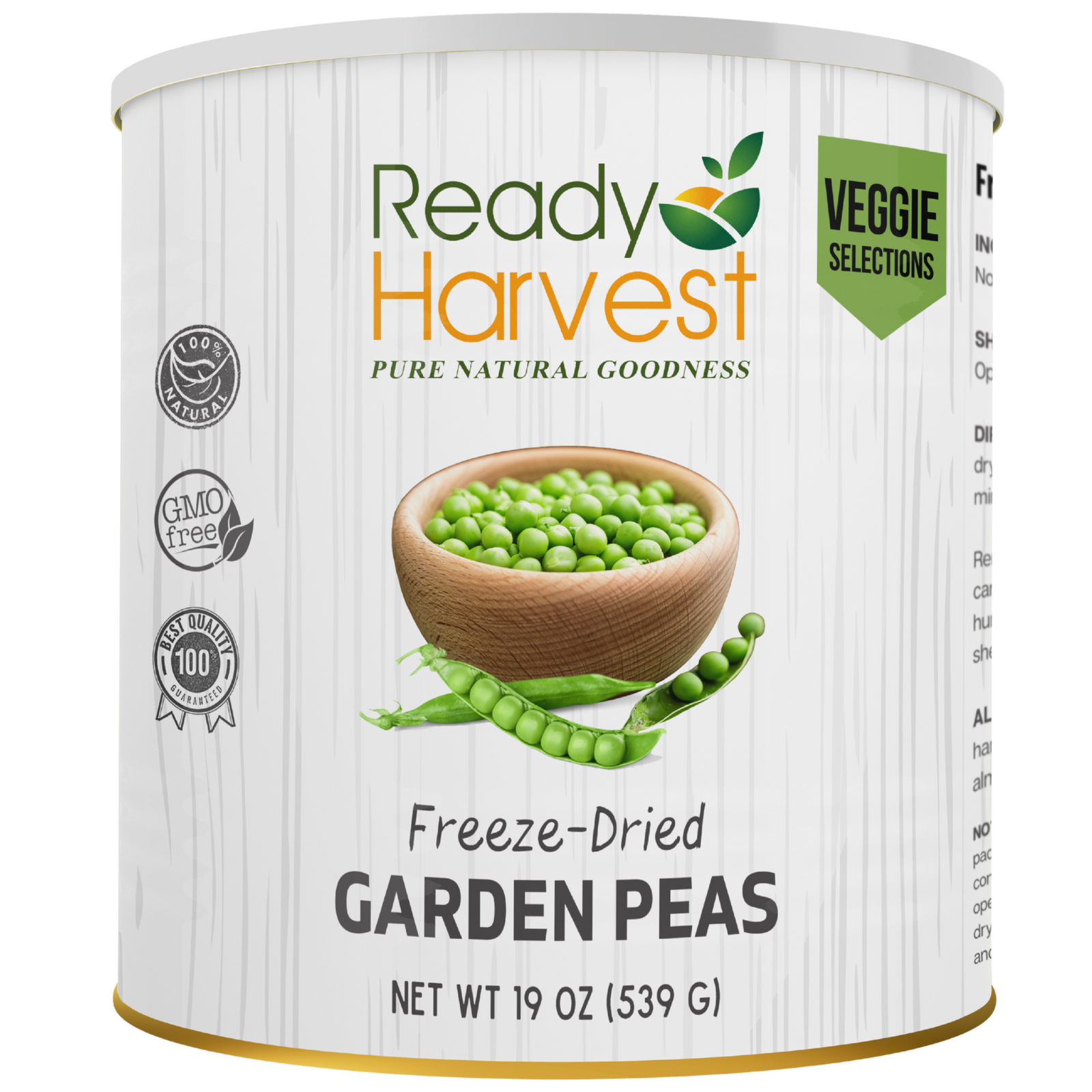 Ready Harvest Freeze-Dried Garden Peas (30-Year Shelf Life)