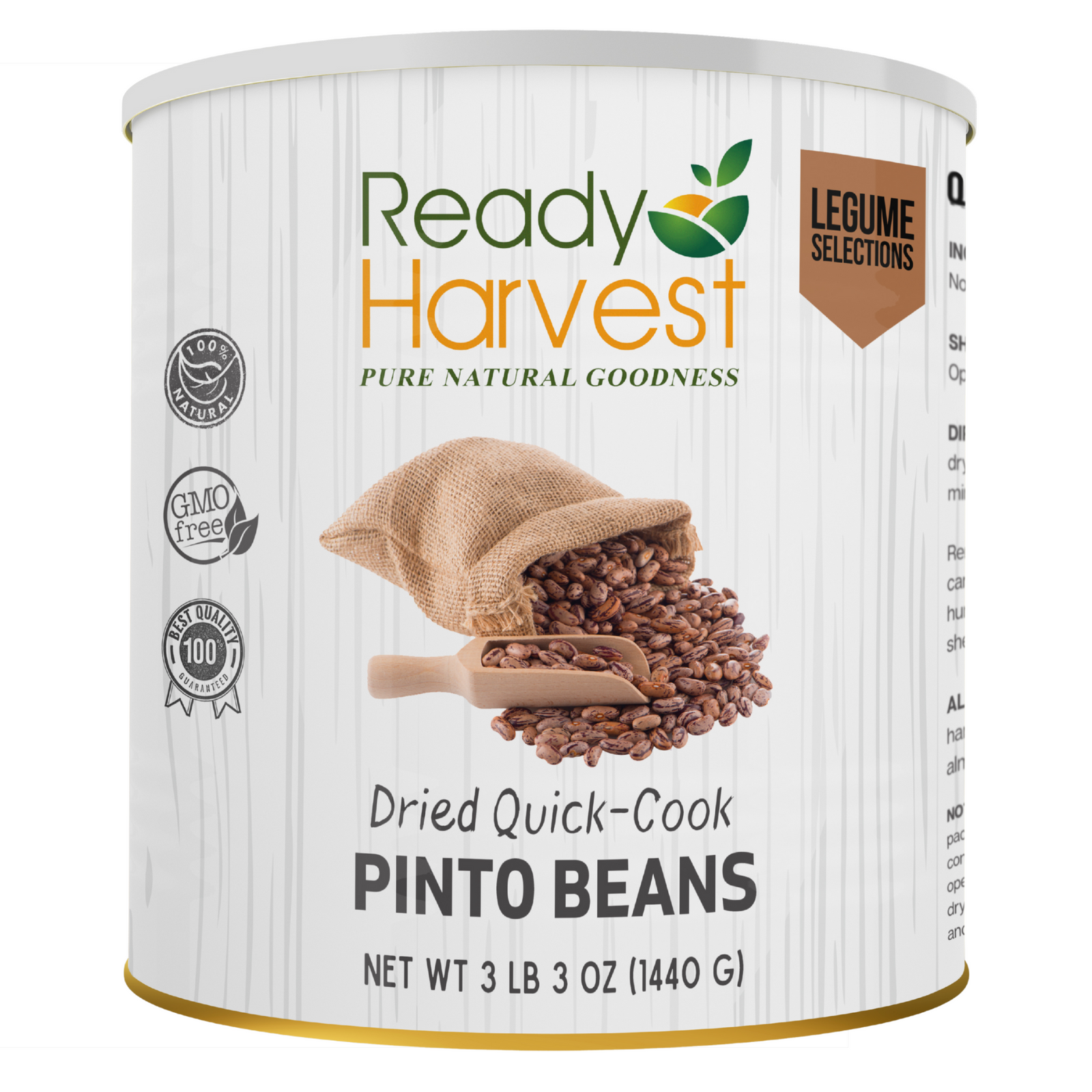 Ready Harvest Premium Quick-Cook Pinto Beans (25-Year Shelf Life)