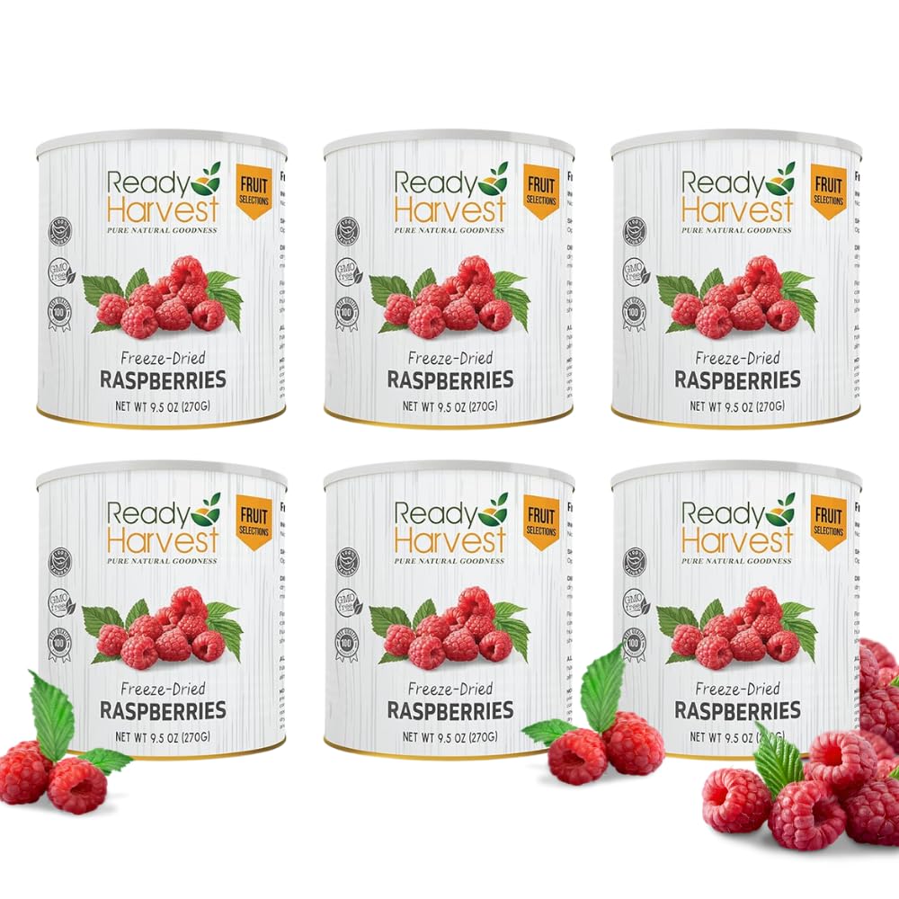 Ready Harvest Freeze-Dried Whole Raspberries (30-Year Shelf Life)