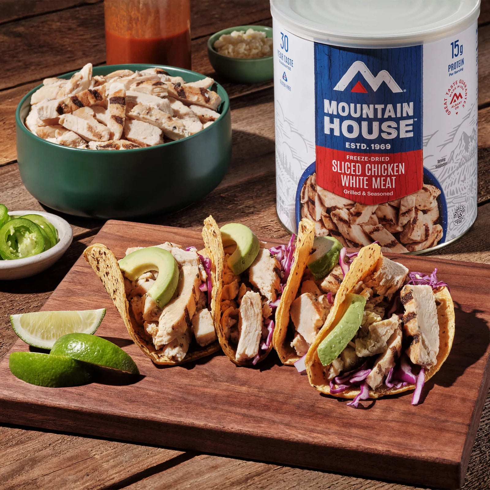 Freeze-Dried Seasoned Sliced Chicken Can- Mountain House