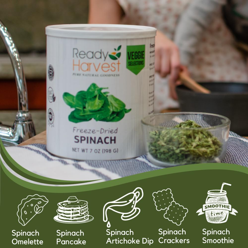 Ready Harvest Freeze-Dried Spinach (30-Year Shelf Life)
