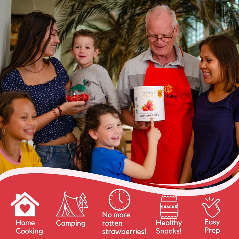 Ready Harvest Freeze-Dried Strawberry Slices (30-Year Shelf Life)