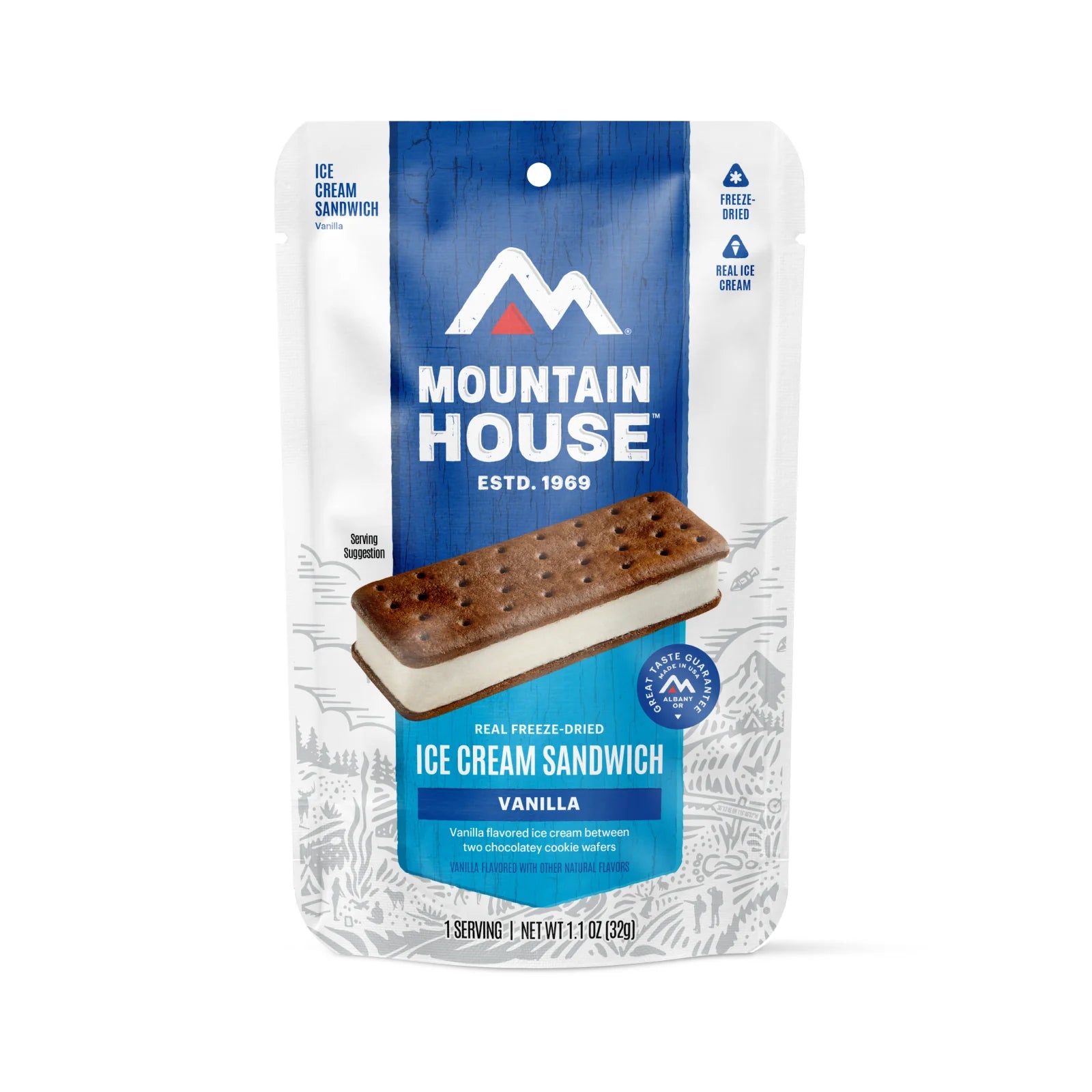 Freeze-Dried Vanilla Ice Cream Sandwich Pouch - Mountain House