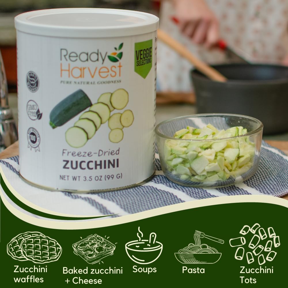 Ready Harvest Freeze-Dried Zucchini (30-Year Shelf Life)
