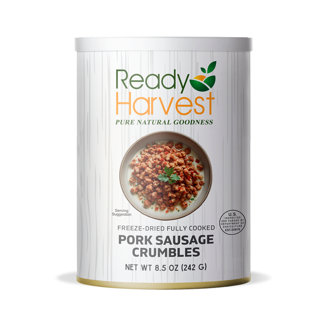 Ready Harvest Pantry Can – Freeze-Dried Fully Cooked Pork Sausage Crumbles (8.5 oz)