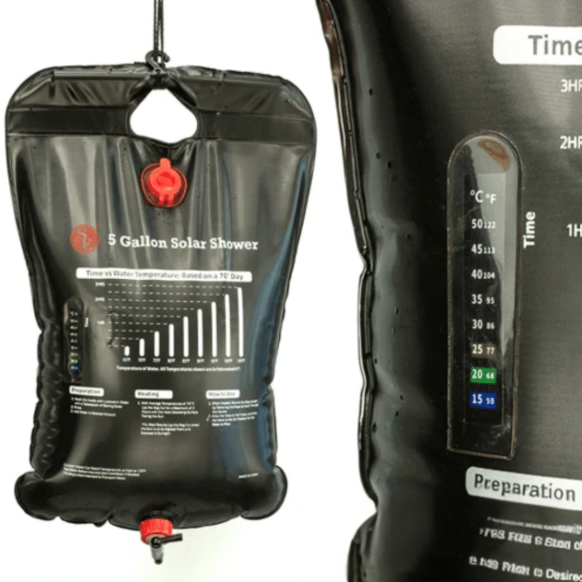 5-Gallon Solar Shower With Thermometer