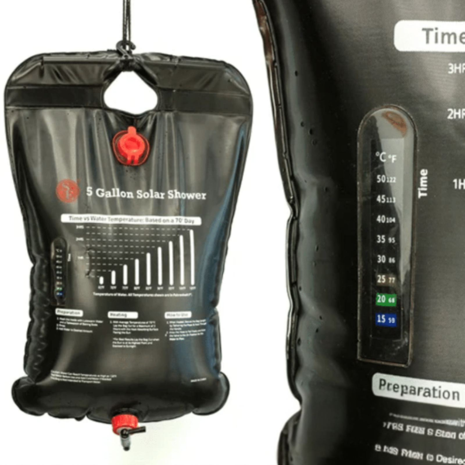 5-Gallon Solar Shower With Thermometer