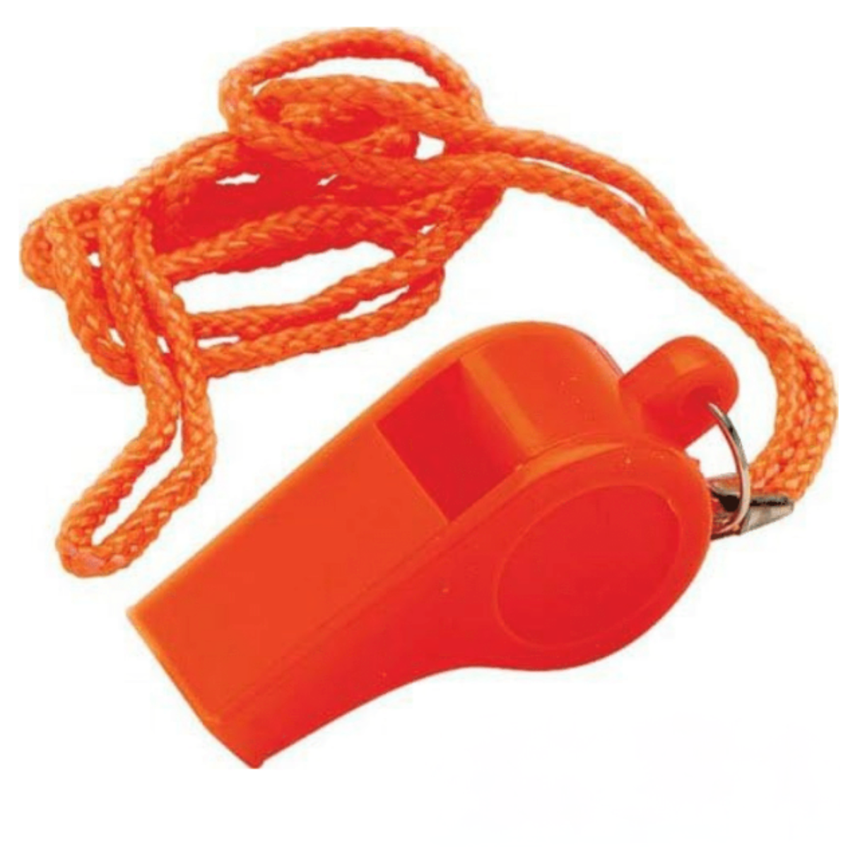Loud 110-Decibel Orange Plastic Whistle (with 14" Lanyard)