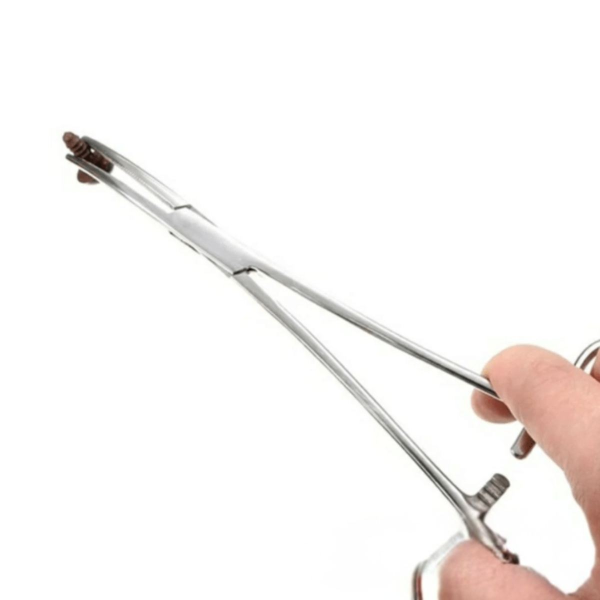 Stainless Steel Self-Locking Curved Forceps (5.5")