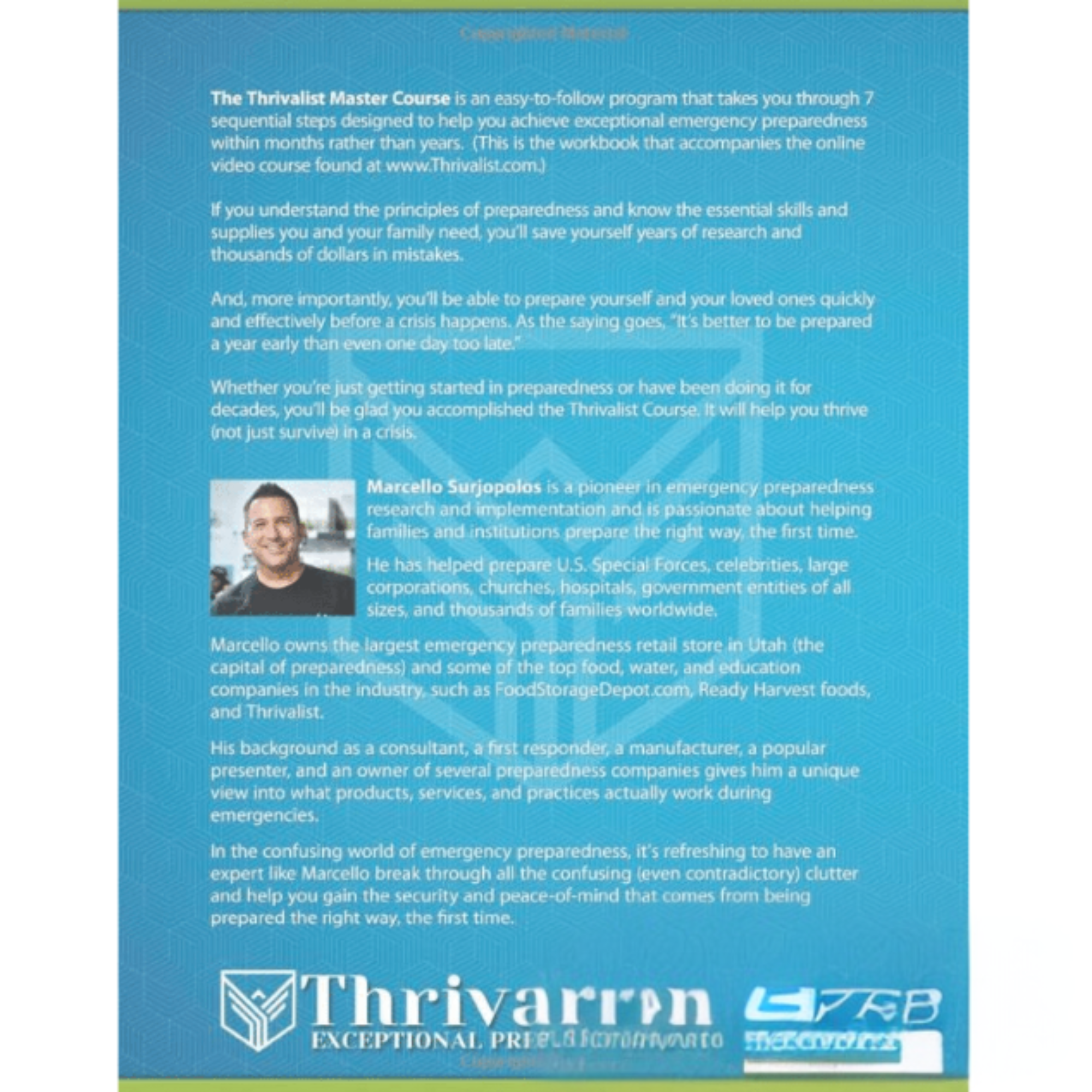 THRIVALIST: The 7 Steps to Exceptional Emergency Preparedness (Workbook)
