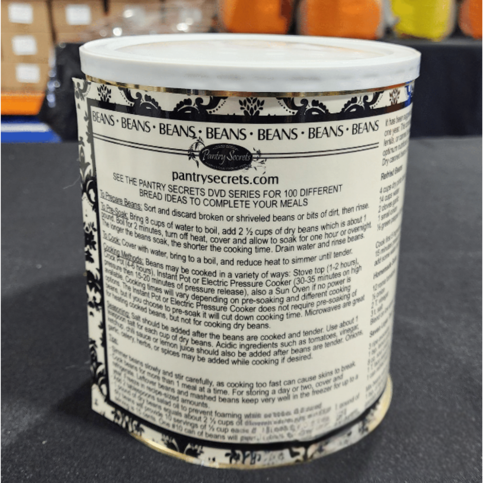 Pantry Secrets Bean Recipe #10 Can Wrapper