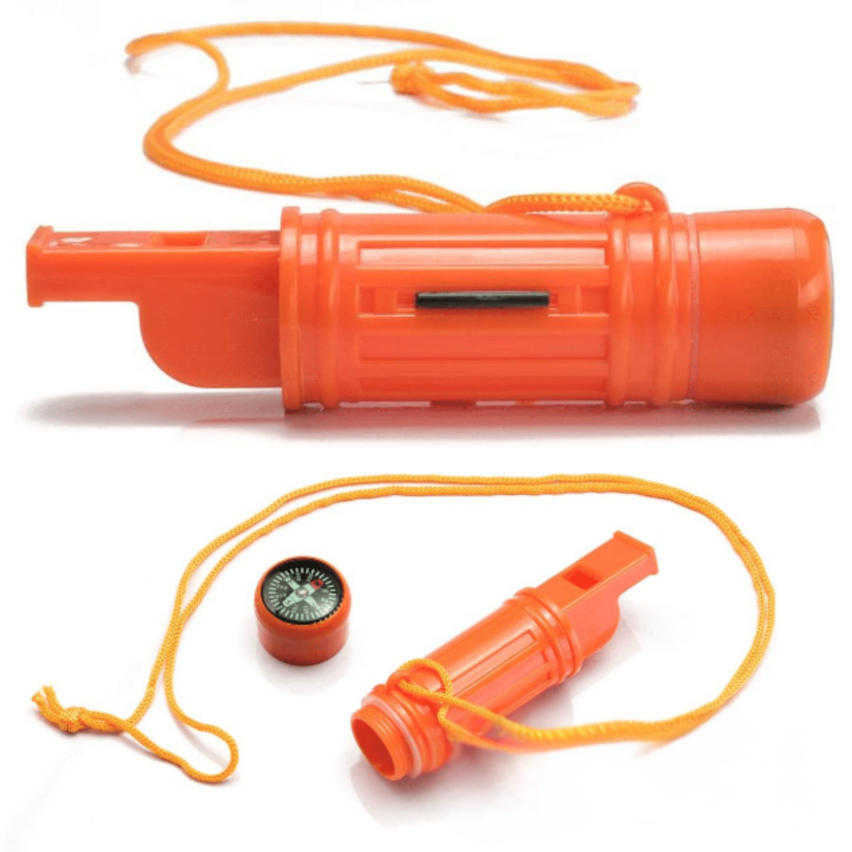 5-In-1 Survival Whistle (Compass, Punch, Striker, Flint, Whistle)