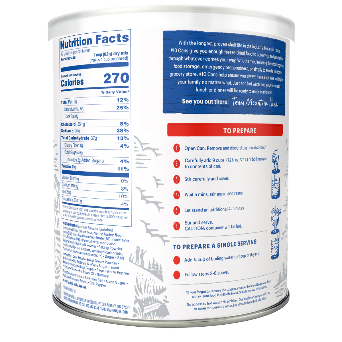 Freeze-Dried Biscuits &amp; Gravy Can - Mountain House