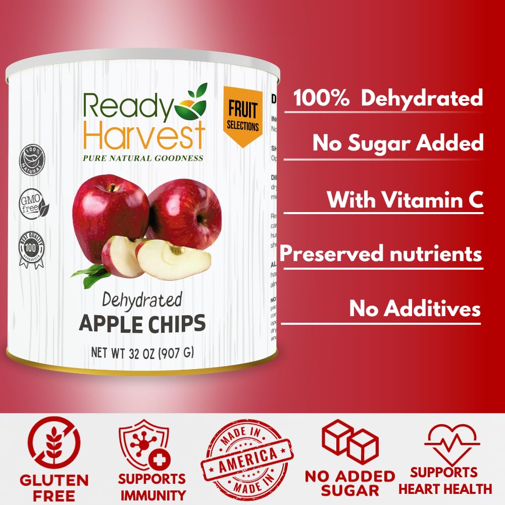 Ready Harvest Dehydrated Apple Chips (25-Year Shelf Life)