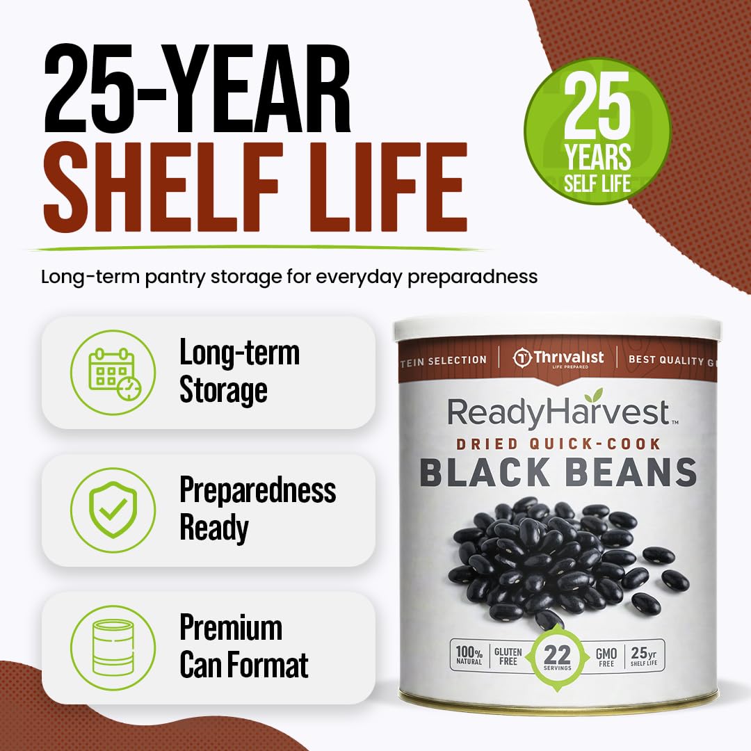 Ready Harvest Premium Quick-Cook Black Beans (25-Year Shelf Life)