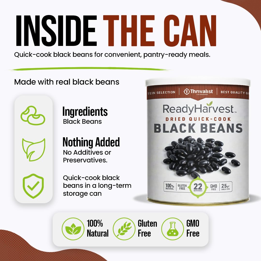 Ready Harvest Premium Quick-Cook Black Beans (25-Year Shelf Life)