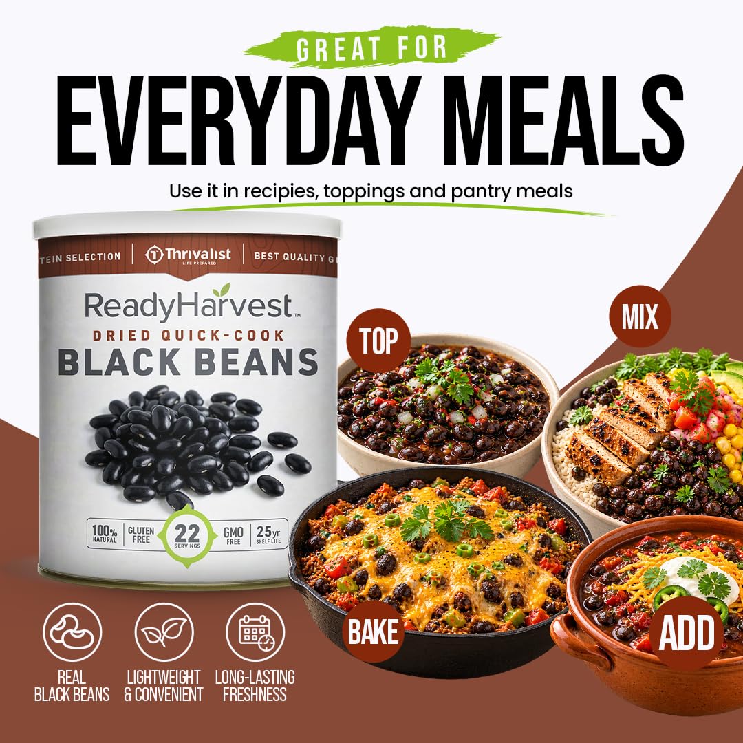 Ready Harvest Premium Quick-Cook Black Beans (25-Year Shelf Life)