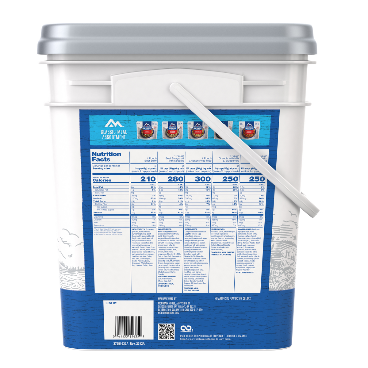 Mountain House Classic Bucket - 24 Servings