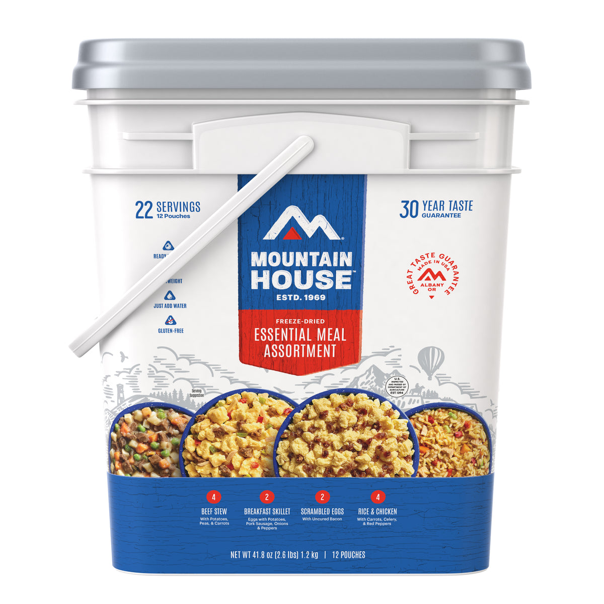 Mountain House Essential Bucket - 22 Servings (GF) Gluten Free