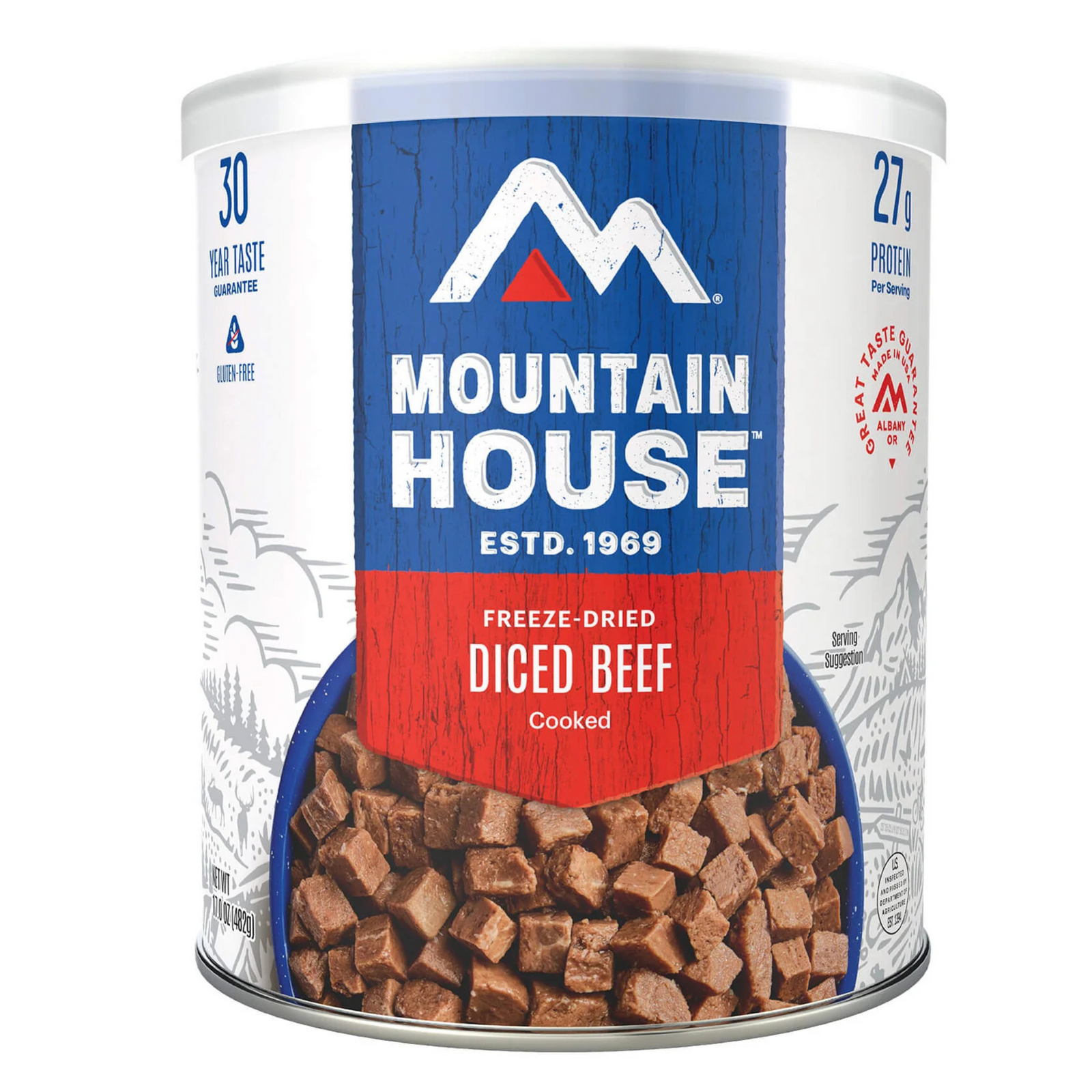 Freeze-Dried Diced Beef Can - Mountain House Can (GF) Gluten Free