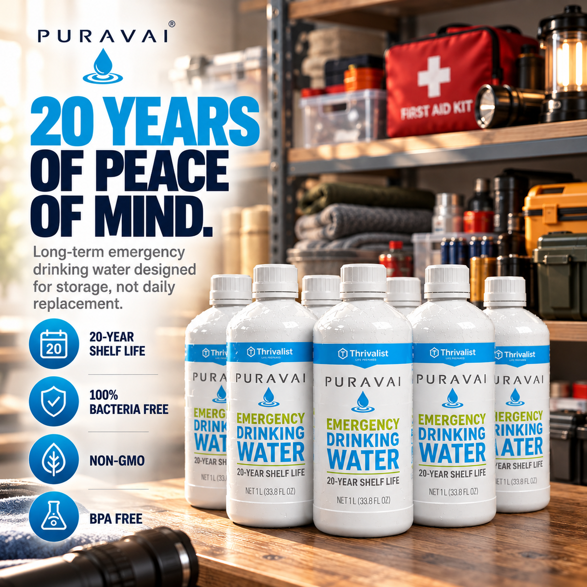 Puravai Emergency Drinking Water (20-Year Shelf Life)
