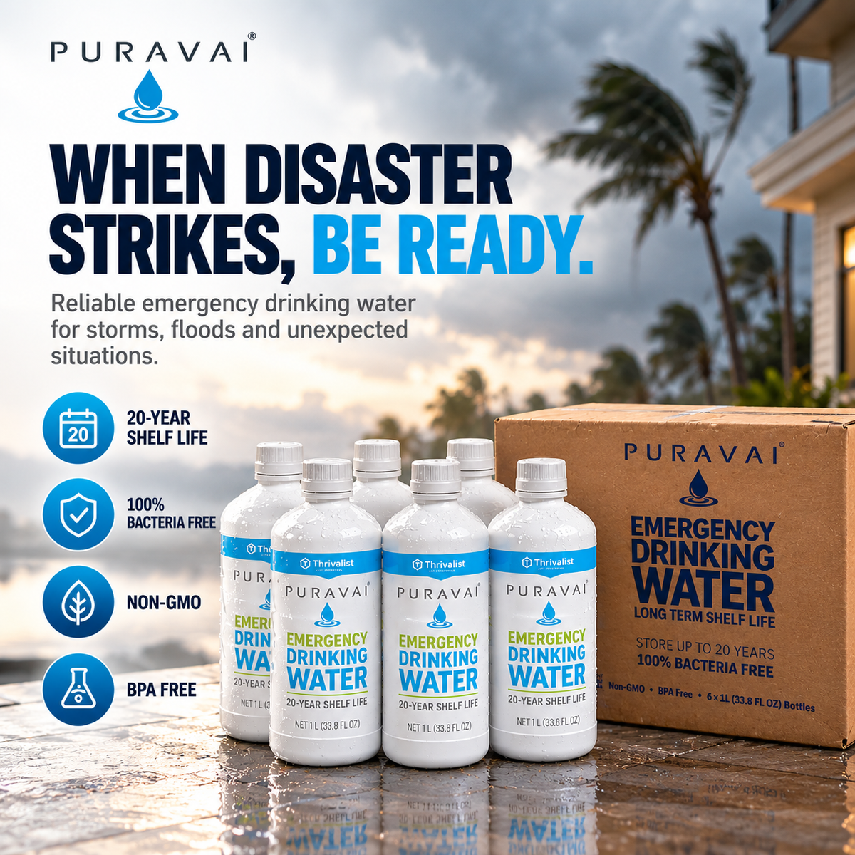 Puravai Emergency Drinking Water (20-Year Shelf Life)