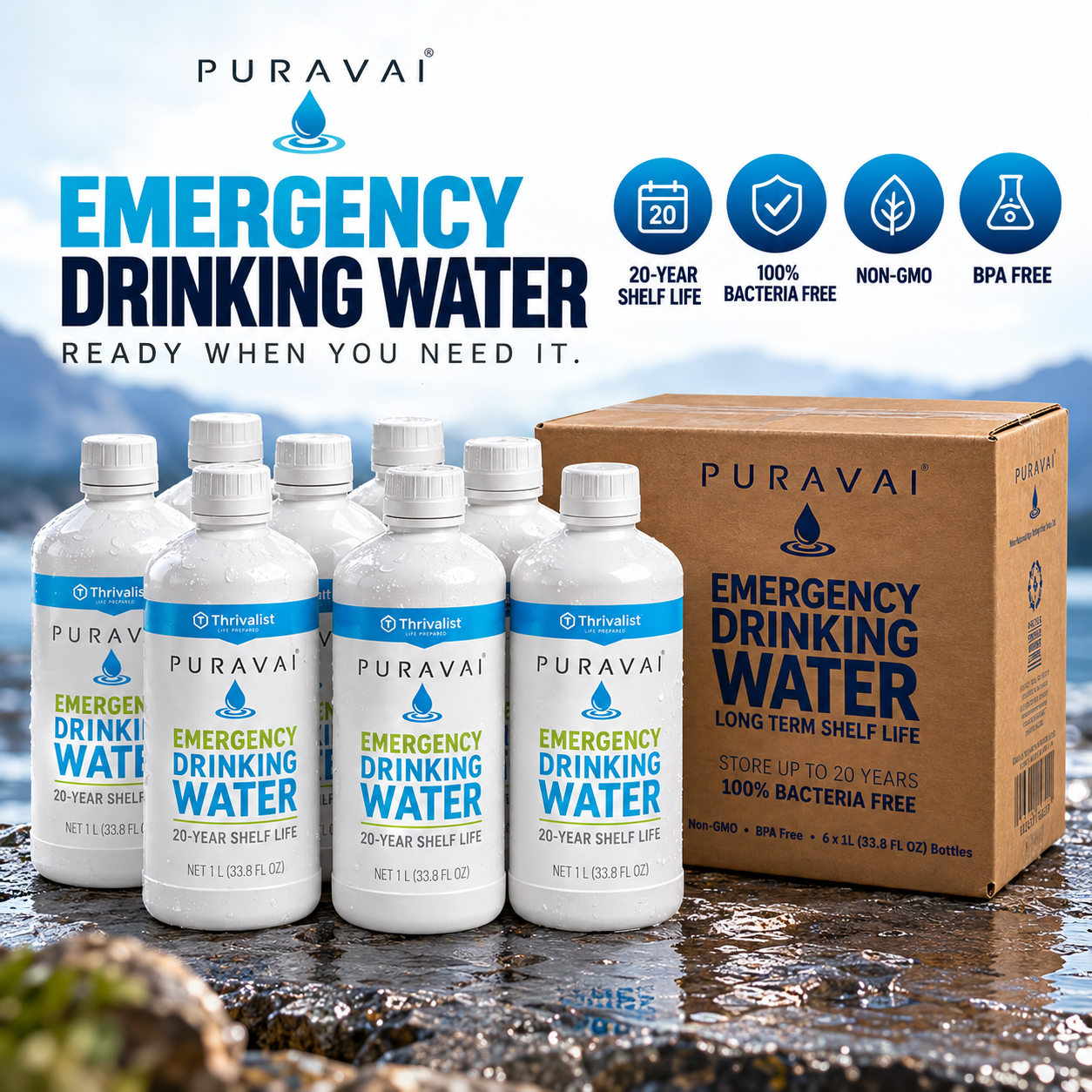 Puravai Emergency Drinking Water (20-Year Shelf Life)