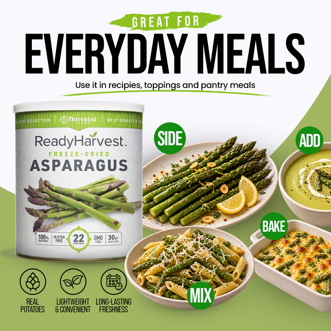 Ready Harvest Freeze-Dried Asparagus (30-Year Shelf Life)